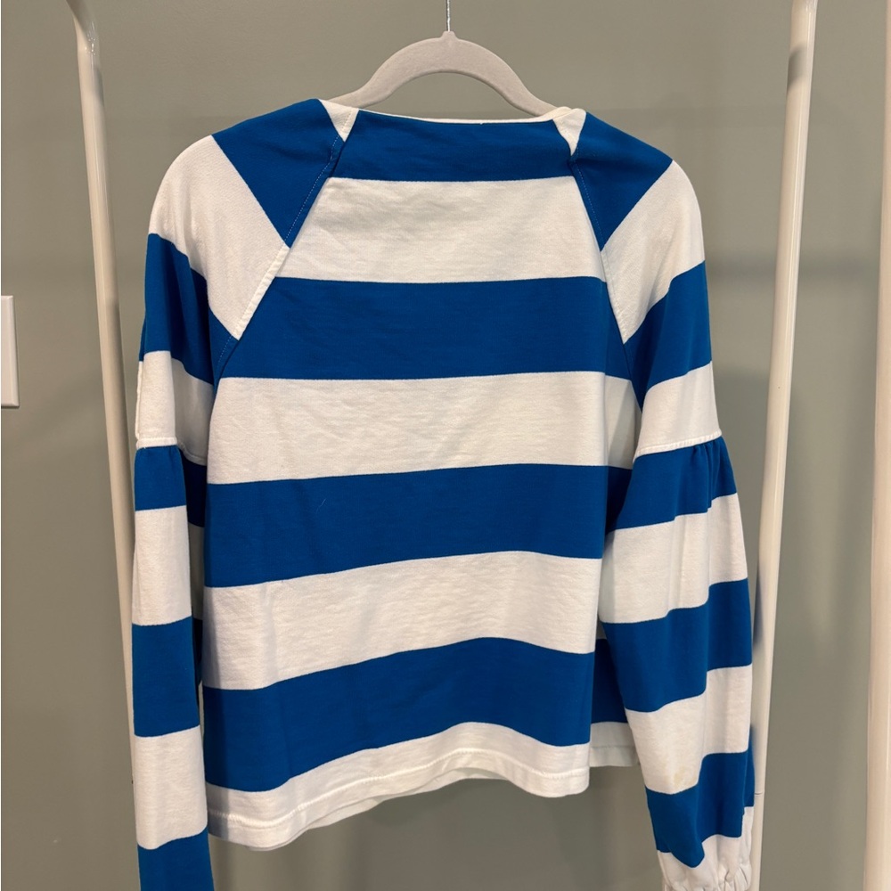 Anthropologie Maeve Striped Blue and White Tee - Picture 4 of 4